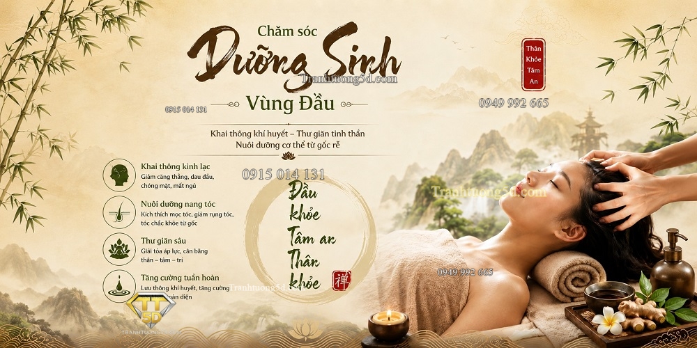 Tranh Dán Tường Gội Đầu Dưỡng Sinh 3D Cao Cấp Cho Spa, Đông Y GPTGD23620261 Tranh Dán Tường Gội Đầu Dưỡng Sinh 3D Cao Cấp Cho Spa, Đông Y GPTGD23620261