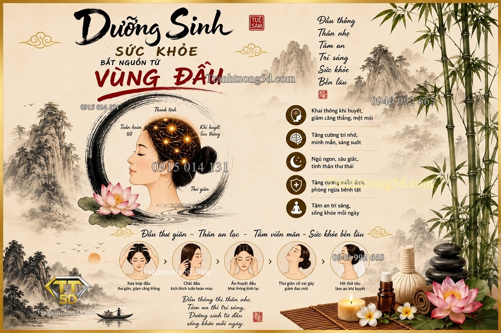 Tranh Dán Tường Spa Dưỡng Sinh Vùng Đầu Sang Trọng GPTGD23620265 Tranh Dán Tường Spa Dưỡng Sinh Vùng Đầu Sang Trọng GPTGD23620265
