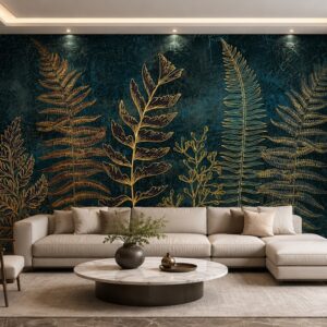 Tranh dan tuong 5D hien dai la cay tropical phong khach 2026