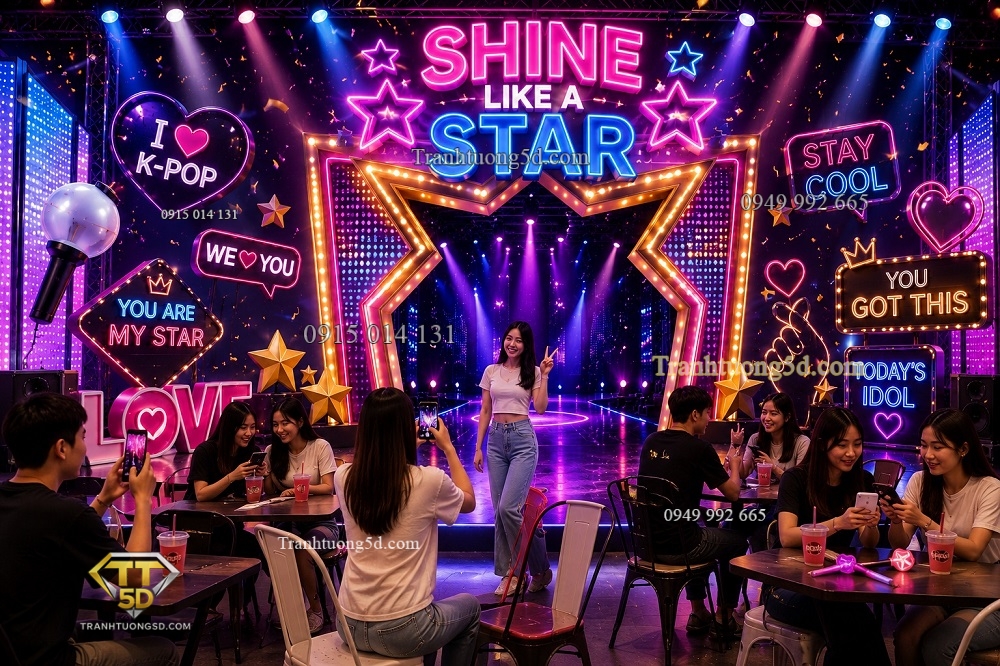 Tranh dán tường SHINE LIKE A STAR mang phong cách sân khấu GPTPT20261067 Tranh dán tường SHINE LIKE A STAR mang phong cách sân khấu GPTPT20261067