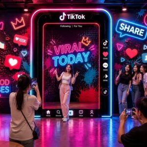 Tranh dán tường VIRAL TODAY mang phong cách TikTok Neon hiện đại GPTPT20261066
