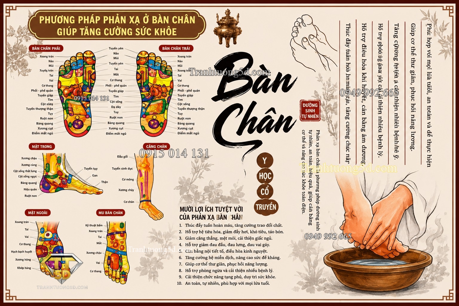 Tranh dán tường bàn chân trị liệu cổ truyền 2026322