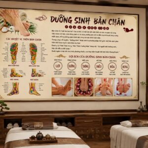 Tranh dán tường dưỡng sinh bàn chân trang trí phòng khám y học cổ truyền 2026323