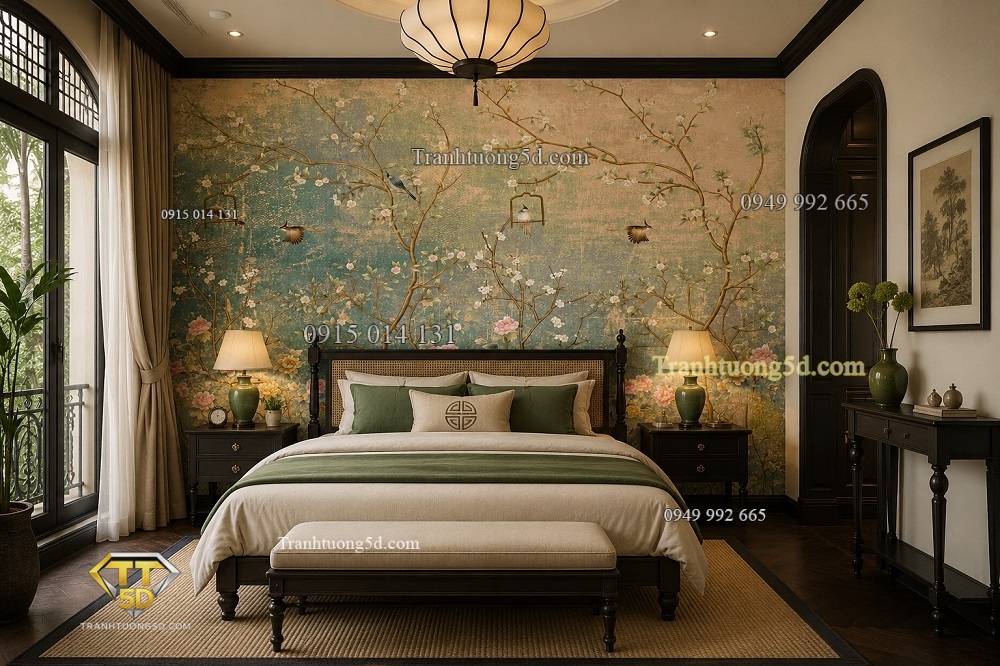 Tranh dán tường indochine trang trí phòng ngủ 534963 Tranh dán tường indochine trang trí phòng ngủ 534963