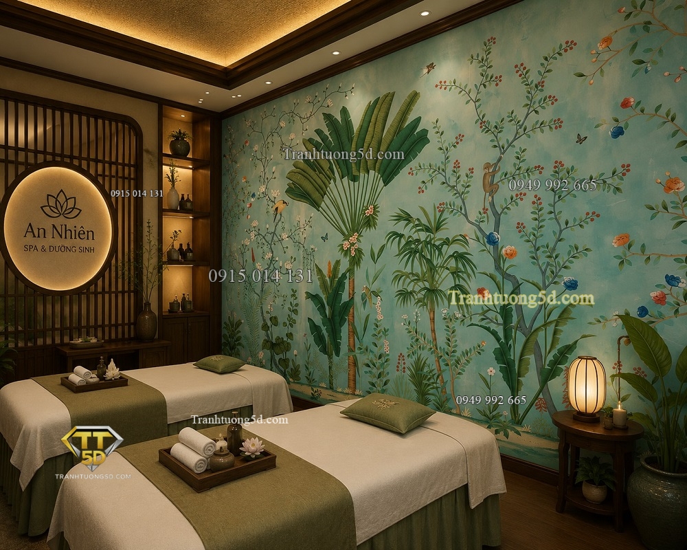 Trung tâm spa dưỡng sinh trang trí tường tranh indochine 42146 Trung tâm spa dưỡng sinh trang trí tường tranh indochine 42146