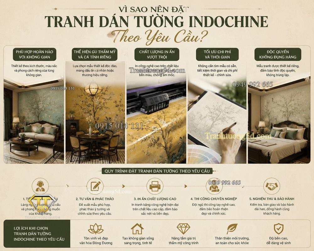 Vì sao nên đặt tranh dán tường Indochine theo yêu cầu Vì sao nên đặt tranh dán tường Indochine theo yêu cầu