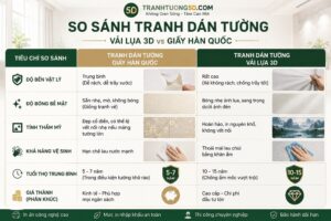 Bảng so sánh trực quan giữa Vải lụa 3D và Giấy Hàn Quốc