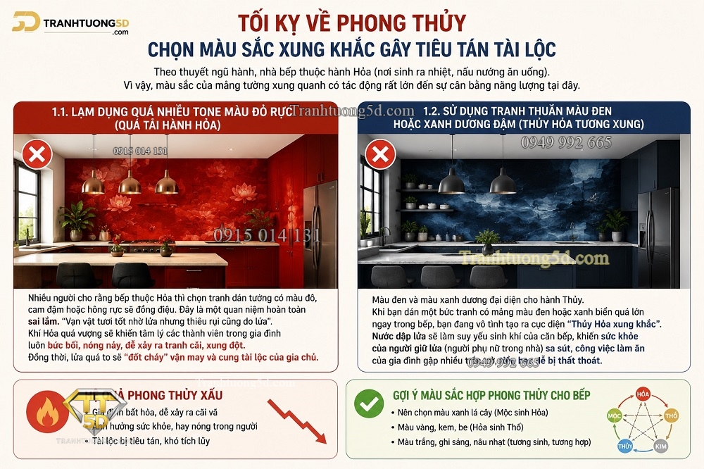 Tối kỵ về phong thủy Chọn màu sắc xung khắc gây tiêu tán tài lộc