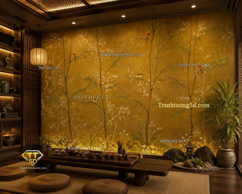 Tranh chim và cây nhỏ phong cách cổ dán phòng trà CHI2720266 Tranh chim và cây nhỏ phong cách cổ dán phòng trà CHI2720266