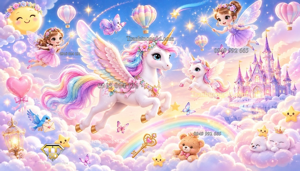 Tranh dán tường BẦU TRỜI KỲ LÂN BAY Flying Unicorn Sky BG28720265 Tranh dán tường BẦU TRỜI KỲ LÂN BAY Flying Unicorn Sky BG28720265