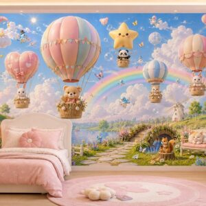 Tranh dán tường BẦU TRỜI ƯỚC MƠ KHINH KHÍ CẦU Dream Balloon Sky BG28720267