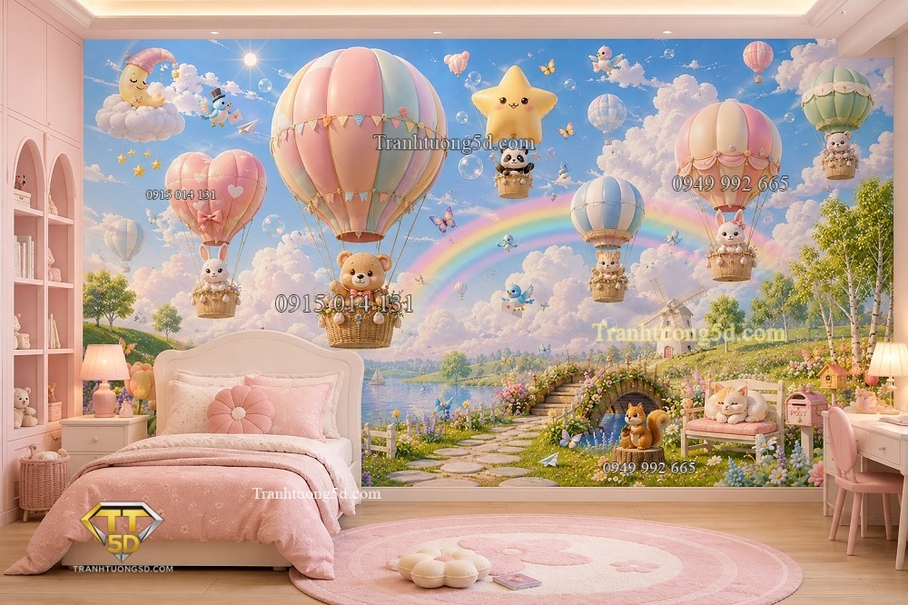 Tranh dán tường BẦU TRỜI ƯỚC MƠ KHINH KHÍ CẦU Dream Balloon Sky BG28720267 Tranh dán tường BẦU TRỜI ƯỚC MƠ KHINH KHÍ CẦU Dream Balloon Sky BG28720267