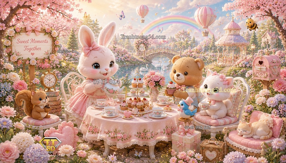 Tranh dán tường BỮA TIỆC TRÀ CỦA NHỮNG CHÚ THỎ Bunny Tea Party BG287202612 Tranh dán tường BỮA TIỆC TRÀ CỦA NHỮNG CHÚ THỎ Bunny Tea Party BG287202612