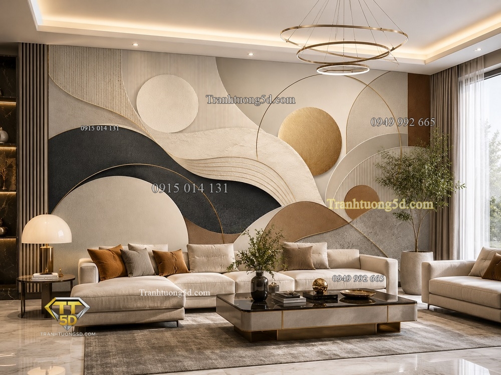 Tranh dán tường Dòng Chảy Hình Học – Modern Geometric Flow KL97202610