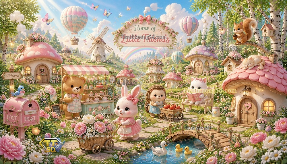 Tranh dán tường NGÔI LÀNG NHỎ CỦA NHỮNG NGƯỜI BẠN DỄ THƯƠNG Little Animal Village BG287202611 Tranh dán tường NGÔI LÀNG NHỎ CỦA NHỮNG NGƯỜI BẠN DỄ THƯƠNG Little Animal Village BG287202611