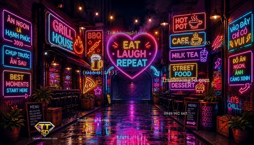 Tranh dán tường Neon Food Alley – Phố Đêm Check in NEON16720262 Tranh dán tường Neon Food Alley – Phố Đêm Check in NEON16720262