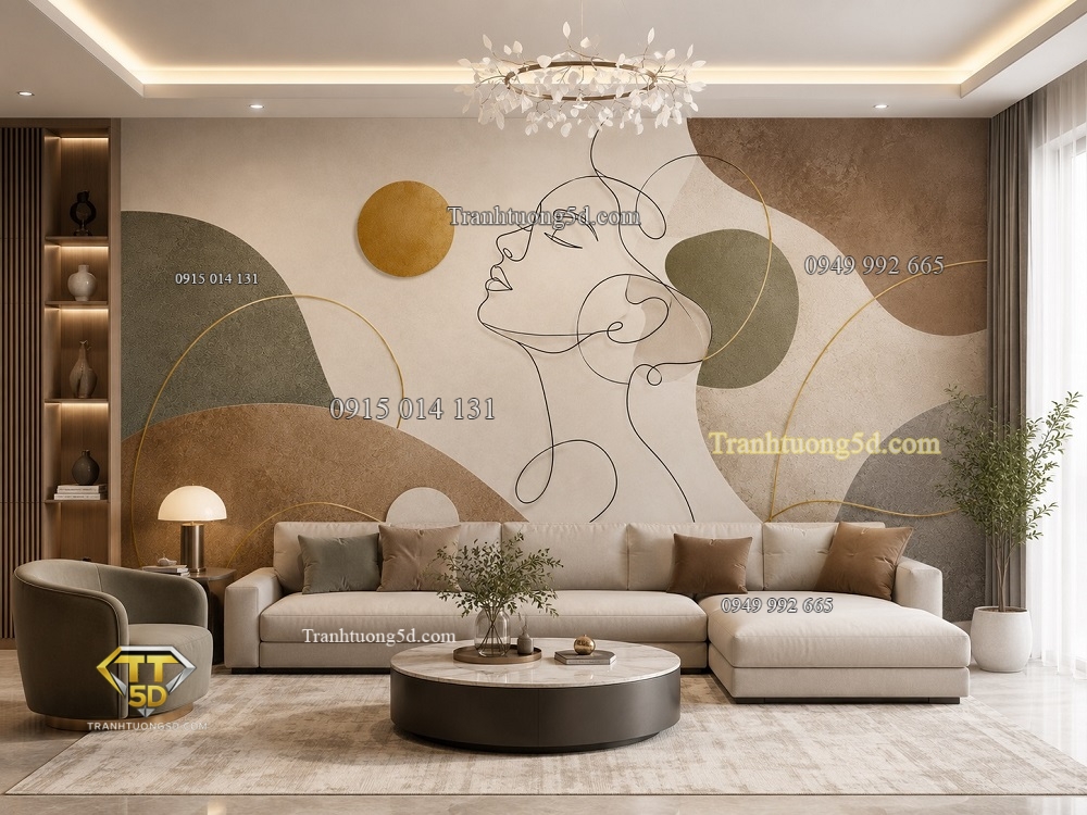 Tranh dán tường Nét Mảnh Nghệ Thuật – Golden Line Art Luxury KL97202612