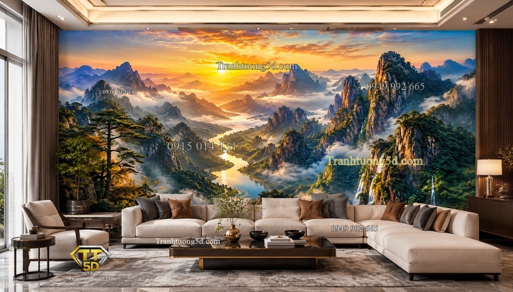 Tranh dán tường Núi cao trùng điệp và Mây trắng lững lờ PC2720261 Tranh dán tường Núi cao trùng điệp và Mây trắng lững lờ PC2720261