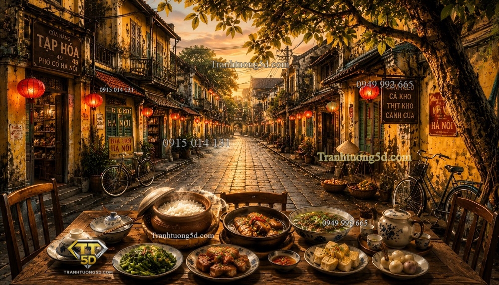 Tranh dán tường Phố cổ Hà Nội – Quán cơm xưa đầy hoài niệm QA14720268 Tranh dán tường Phố cổ Hà Nội – Quán cơm xưa đầy hoài niệm QA14720268