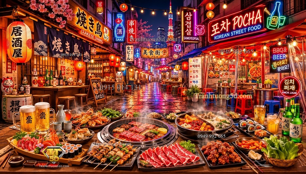 Tranh dán tường Phong cách quán nhậu Izakaya Nhật Bản và Pocha Hàn Quốc HK15720263 Tranh dán tường Phong cách quán nhậu Izakaya Nhật Bản và Pocha Hàn Quốc HK15720263