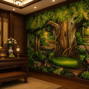 Tranh dán tường cây bồ đề trang trí phòng thờ phật BD11720261