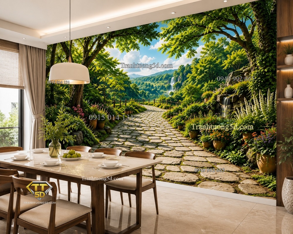 Tranh dán tường con đường vào khu rừng nhỏ ngập nắng PA4720262