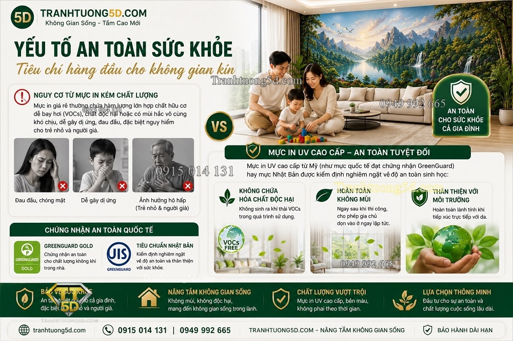 Tranh dán tường in UV đảm bảo sức khỏe