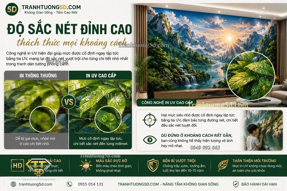 Tranh dán tường in UV độ nét cao