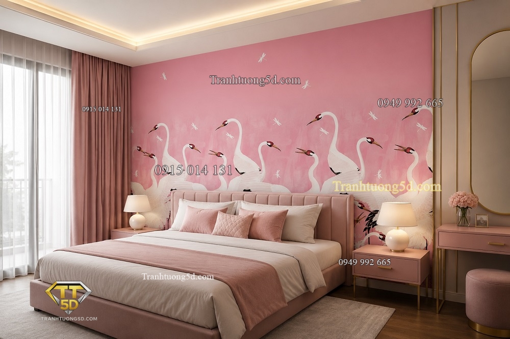 Tranh dán tường indochine hồng hạc GPTINDO29620264 Tranh dán tường indochine hồng hạc GPTINDO29620264