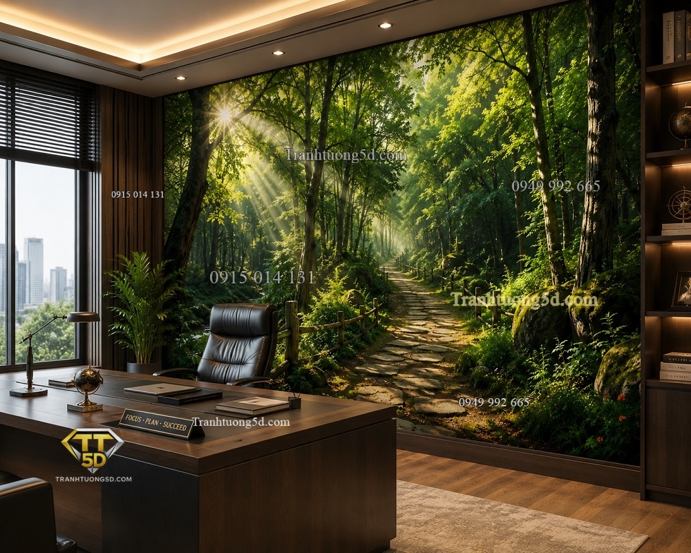 Tranh dán tường lối đi trong rừng, đường mòn xanh mát – Khơi nguồn ý tưởng PC27202616