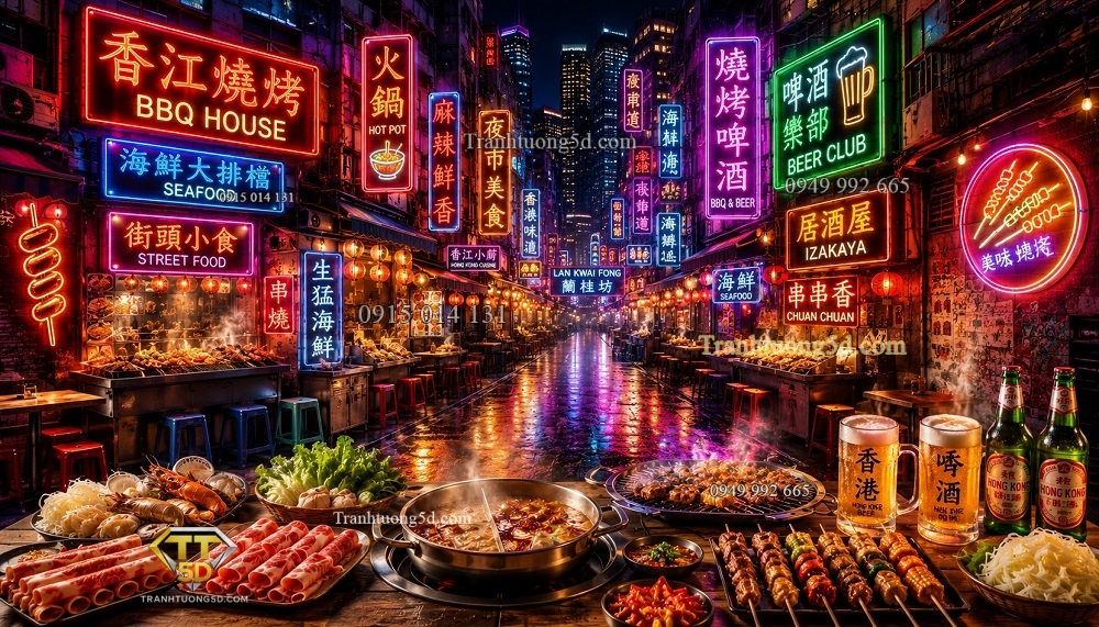 Tranh dán tường phố Hong Kong Lan Quế Phường HK15720262 Tranh dán tường phố Hong Kong Lan Quế Phường HK15720262