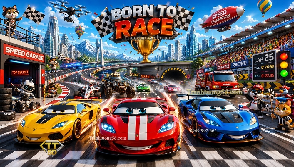 Tranh dán tường phòng bé trai ĐƯỜNG ĐUA SIÊU XE THẦN TỐC 237202614 Tranh dán tường phòng bé trai ĐƯỜNG ĐUA SIÊU XE THẦN TỐC 237202614