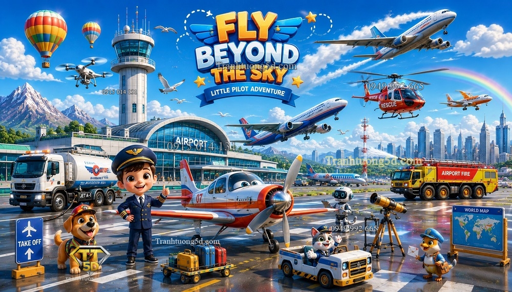 Tranh dán tường phòng bé trai SÂN BAY QUỐC TẾ PHIÊU LƯU 237202615 Tranh dán tường phòng bé trai SÂN BAY QUỐC TẾ PHIÊU LƯU 237202615