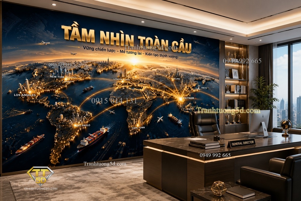 Tranh dán tường phòng giám đốc TẦM NHÌN TOÀN CẦU – KIẾN TẠO THỊNH VƯỢNG KL10720269 Tranh dán tường phòng giám đốc TẦM NHÌN TOÀN CẦU – KIẾN TẠO THỊNH VƯỢNG KL10720269