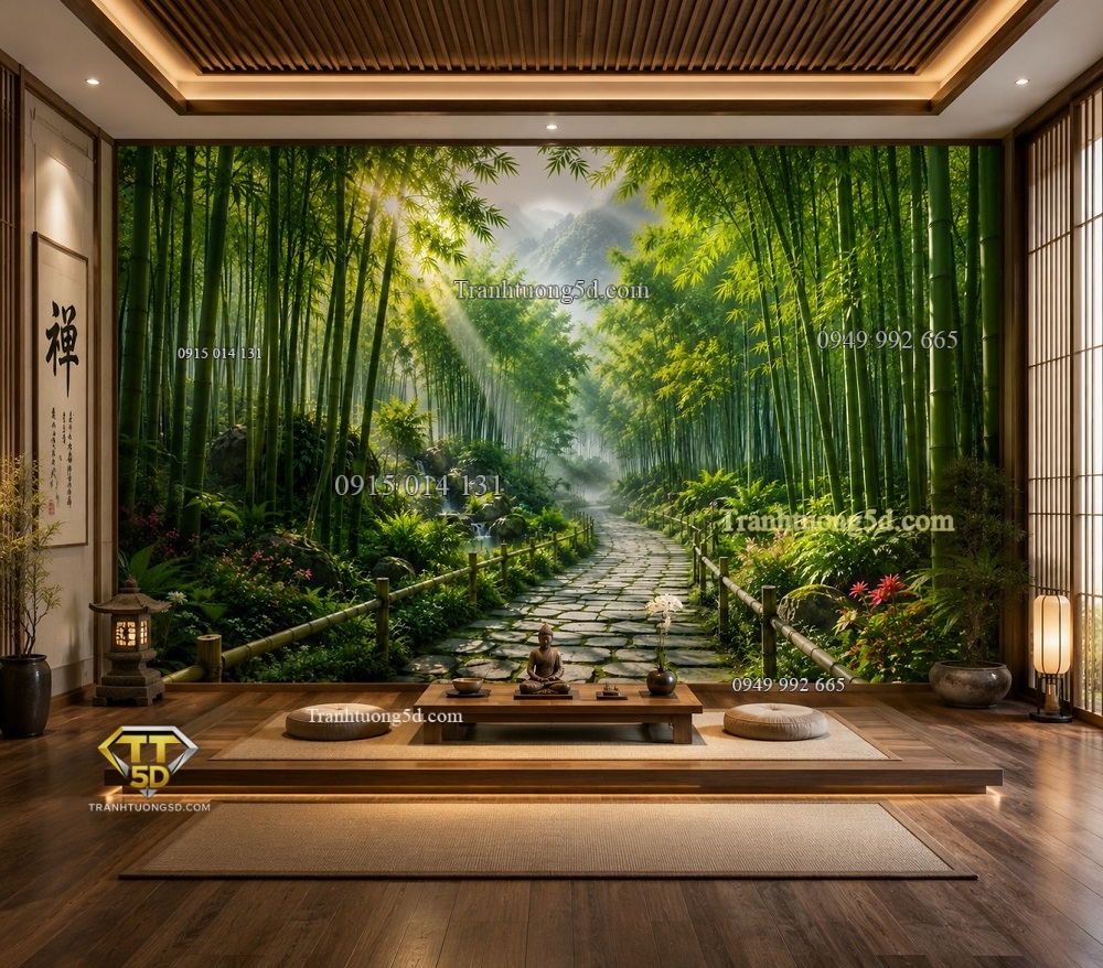 Tranh dán tường phòng thiền Rừng trúc xanh – Con đường dẫn vào thiên nhiên KL8720263 Tranh dán tường phòng thiền Rừng trúc xanh – Con đường dẫn vào thiên nhiên KL8720263