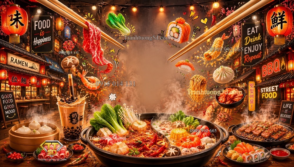 Tranh quán lẩu Chiếc Đũa Thần Khổng Lồ – Giant Chopsticks Magic NEON16720264 Tranh quán lẩu Chiếc Đũa Thần Khổng Lồ – Giant Chopsticks Magic NEON16720264