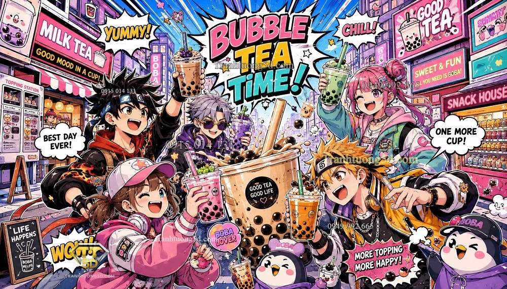 Tranh tường Doodle phong cách truyện tranh Manga Comic QAV15720266 Tranh tường Doodle phong cách truyện tranh Manga Comic QAV15720266