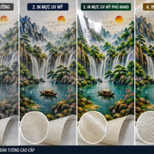 Ảnh Chất Liệu Tranh Lụa Dán Tường