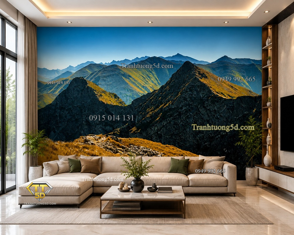 Tranh dán tường phong cảnh núi non hùng vĩ phòng khách st1982694908