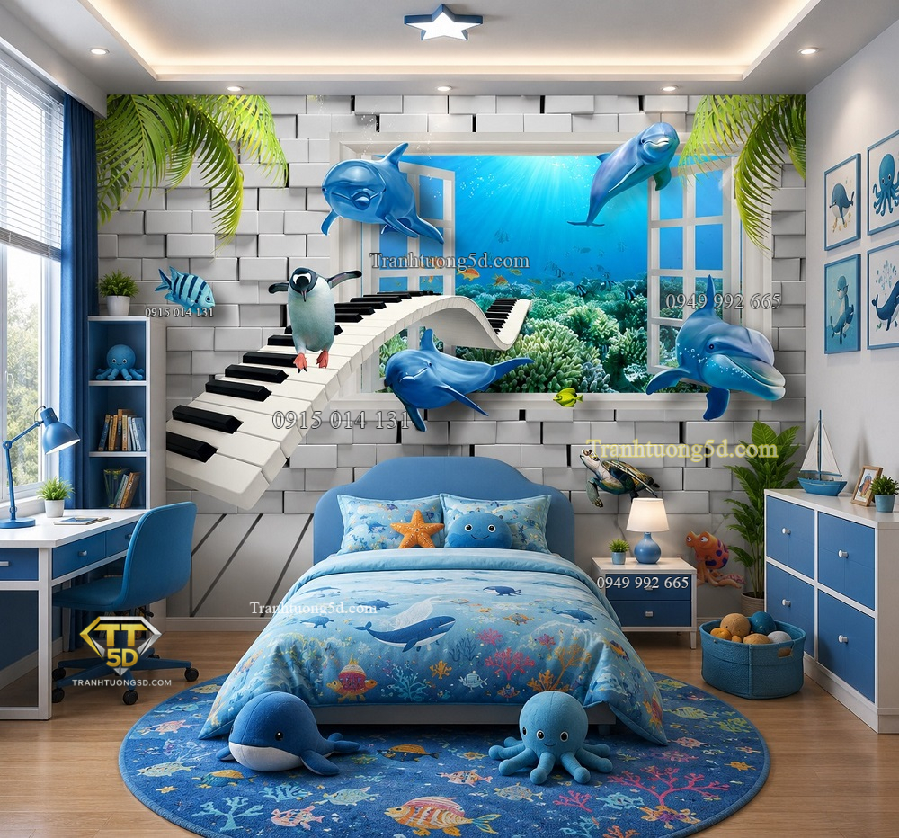 Tranh dán tường phòng trẻ em đại dương dr2060