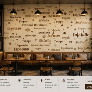 Tranh dán tường quán cafe chữ coffee americano espresso cappuccino 3d 263033347