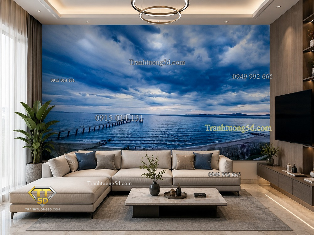 Tranh phong cảnh biển dán tường phòng khách hiện đại st2787225467