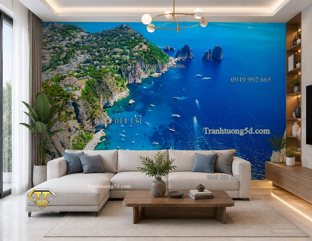 Tranh phong cảnh biển dán tường phòng khách st2521549223