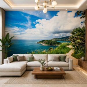 Tranh phong cảnh biển dán tường phòng khách st501154264