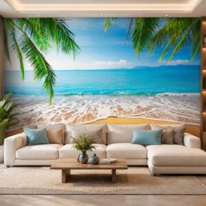 Tranh phong cảnh biển dán tường phòng khách st569532439