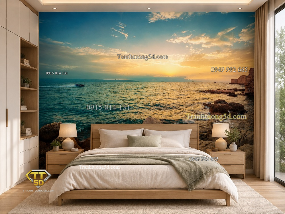 Tranh phong cảnh biển dán tường phòng ngủ st2606053055