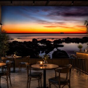 Tranh phong cảnh biển dán tường quán cafe st1007196796