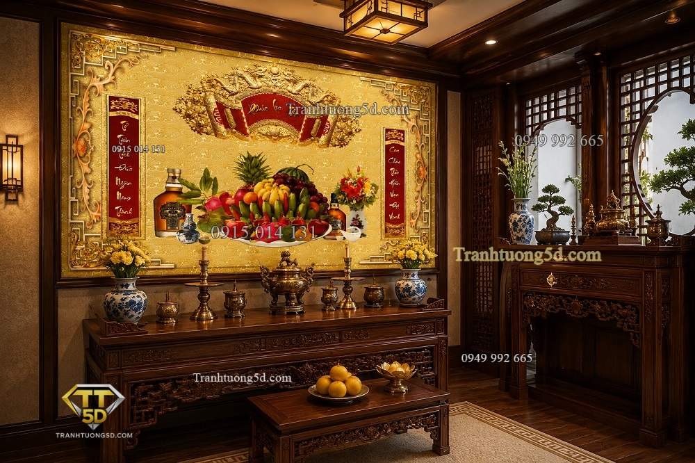 Tranh dán tường phòng thờ Phúc Lộc Thọ 44604