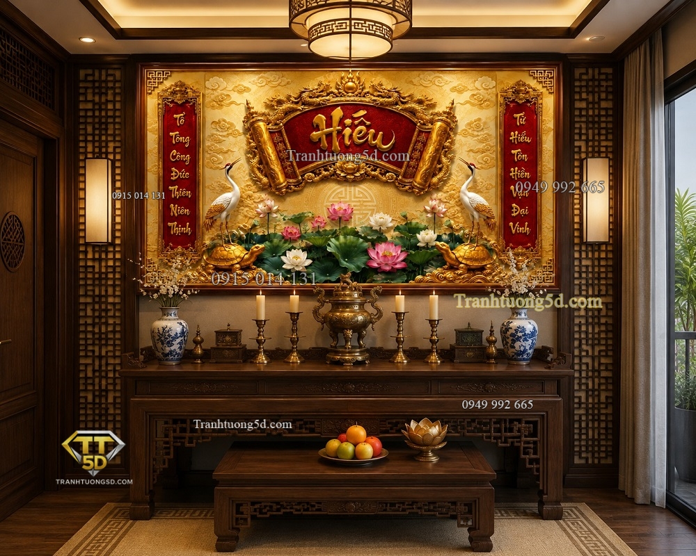 Tranh dán tường phòng thờ chữ Hiếu CD3820261 Tranh dán tường phòng thờ chữ Hiếu CD3820261