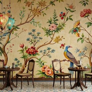 Tranh indochine trang trí tường quán cafe cổ ab880193735